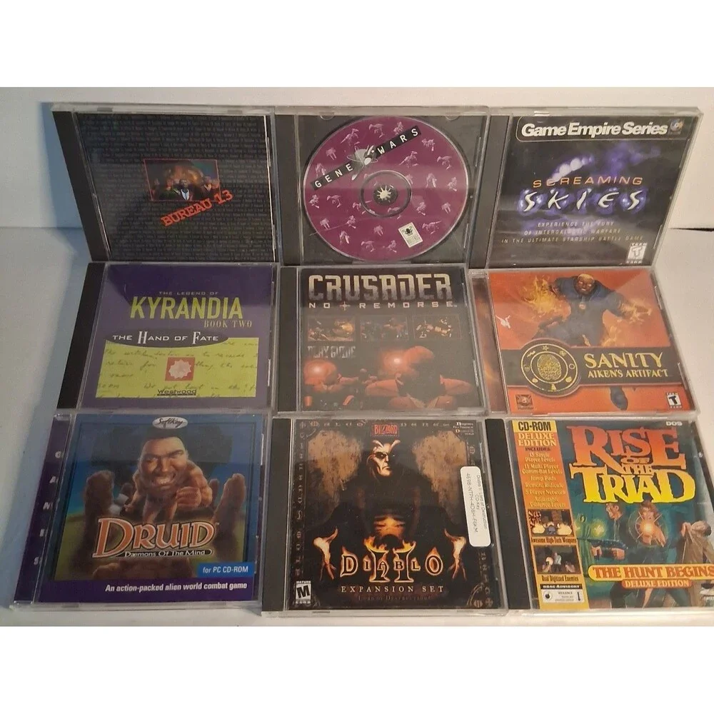 PC Video Games LOT - CD-ROM Games - Vintage - Various Titles 9 Games